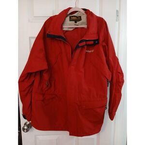 Red Timberland Men's Jacket Hooded Coat Weather Gear Outdoor Size XXL - Read